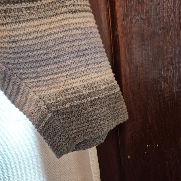 J.Jill Knit Hoodie Sweater Blue Gray Colorblock Striped Pullover Womens PXL - Picture 4 of 5